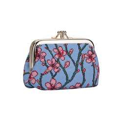 FRMP-BLOS | ALMOND BLOSSOM AND SWALLOW COIN CLASP FRAME PURSE WALLET - www.signareusa.com