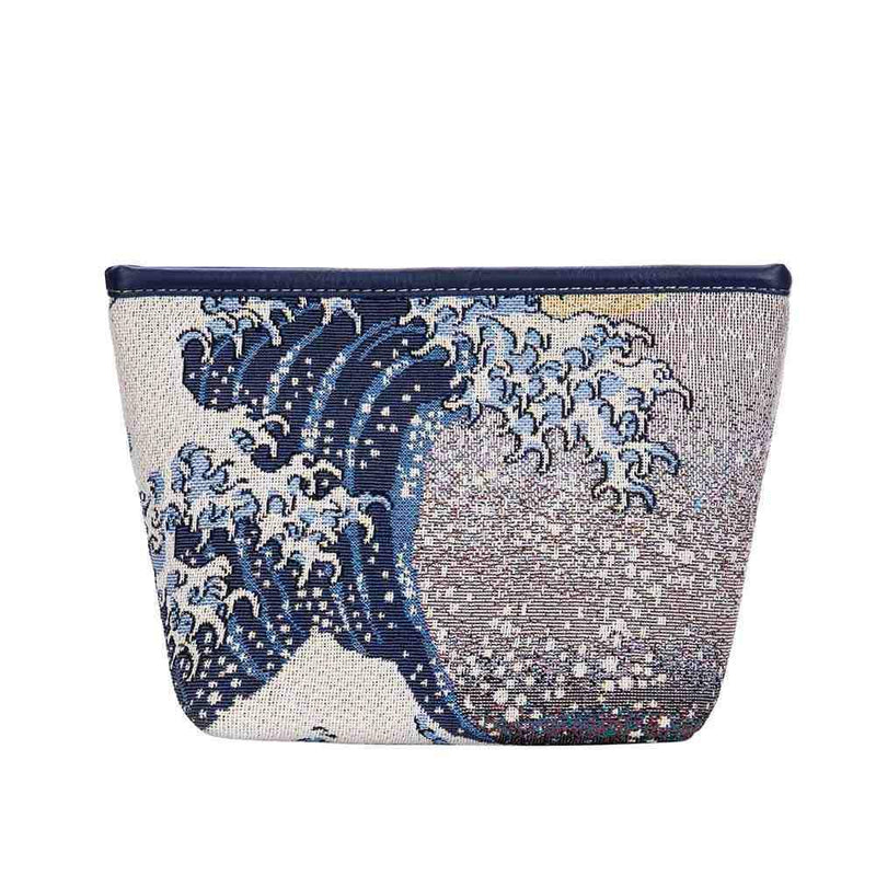 Gradient Waves Recycled Canvas Makeup Bag - Blue Stand Up Pouch – Sun & Song