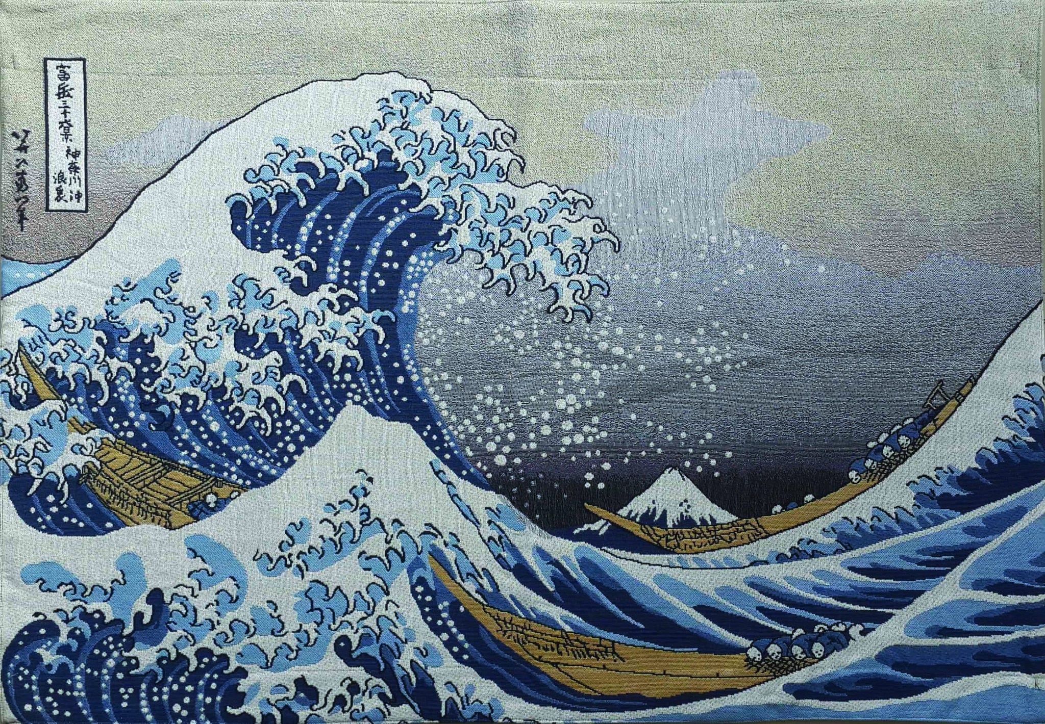 WH-JP-GWK | HOKUSAI GREAT WAVE OFF  KANAGAWA 39 X 27 " INCH WALL HANGING TAPESTRY ART - www.signareusa.com