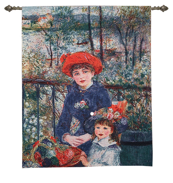 WH-PAR-2SISTERS | PIERRE AUGUSTE RENOIR TWO SISTERS 69 x 80 cm WALL HANGING TAPESTRY ART