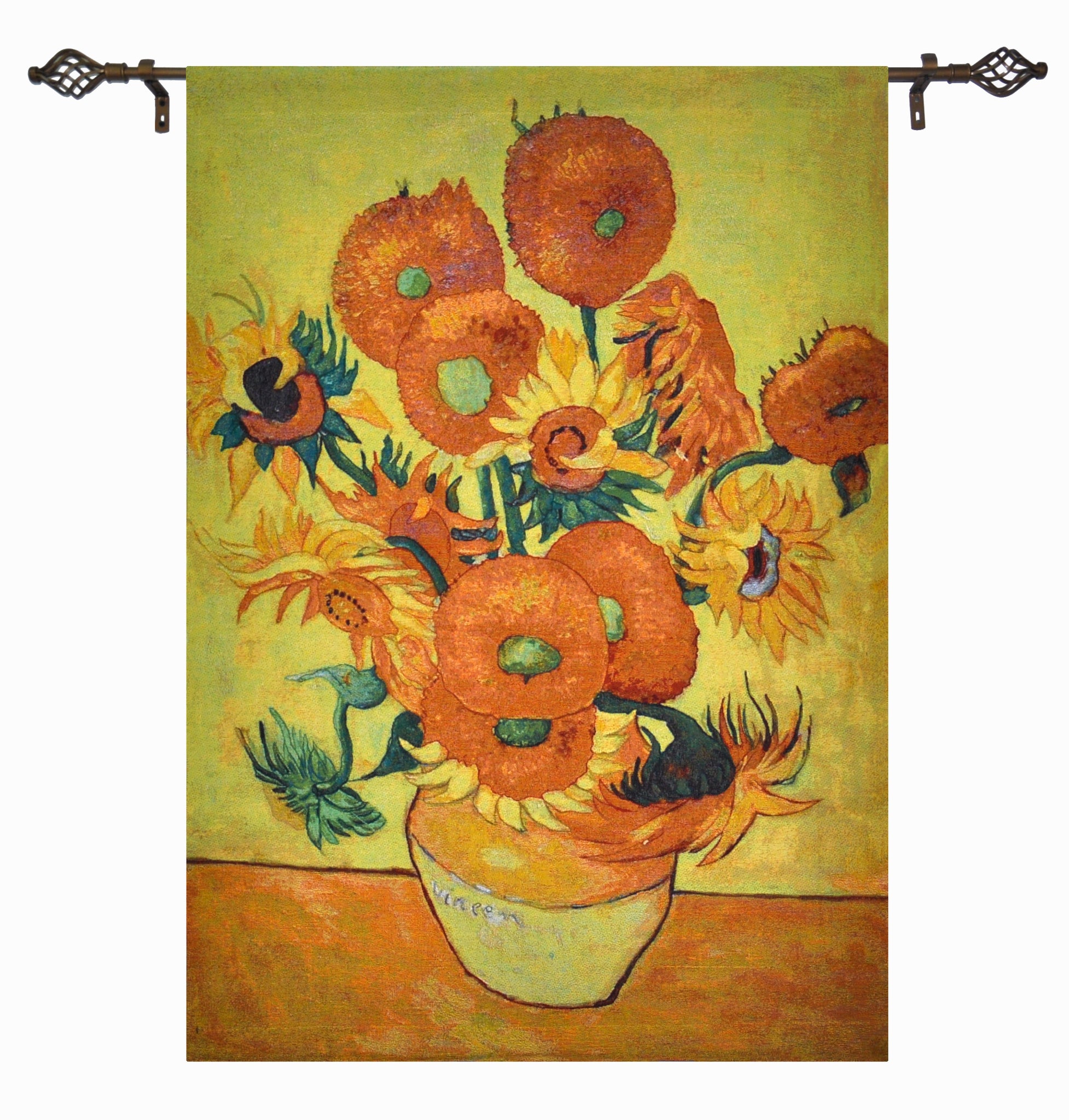 WH-VG-SF-SM | VINCENT VAN GOGH SUNFLOWERS 27 X 35 " INCH WALL HANGING TAPESTRY ART - www.signareusa.com