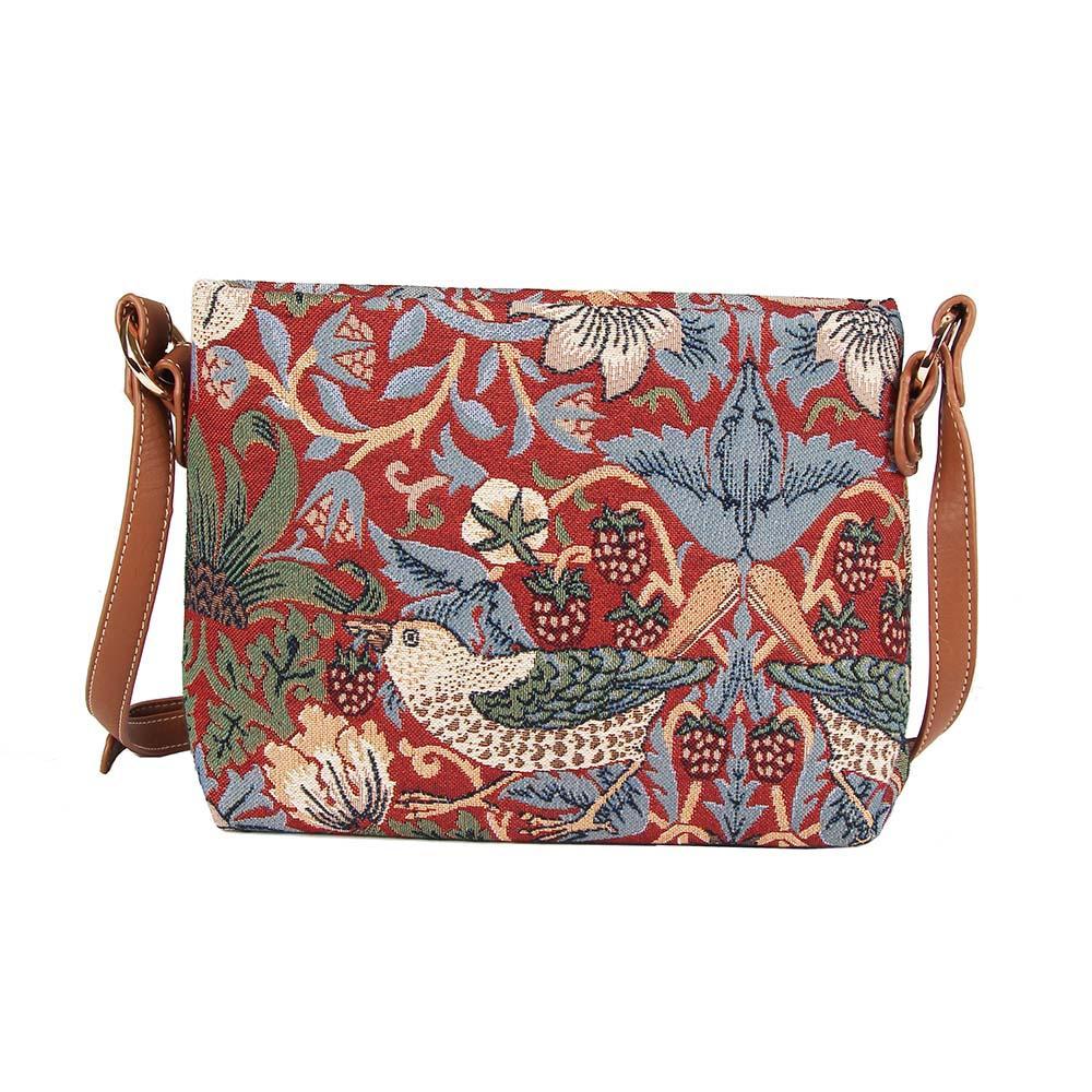 WILLIAM MORRIS TREE OF LIFE RED CROSS BODY BAG PURSE HANDBAG